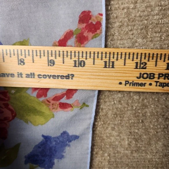 Lauren Ralph Lauren Floral Scarf Blue Sheer Botanical Rose Print 51"L x 11"W - Picture 3 of 6